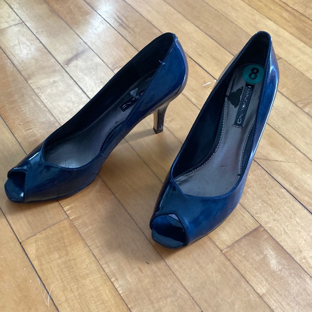 Navy Blue Open Toe Heels